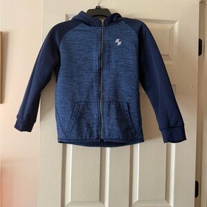 Sporto Blue Zip-Up Hoodie with Fleece Texture